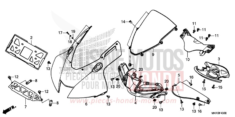 PANNEAU SUPERIEUR de CBR1000RR SP SP1 SP2 MAT PEARL MORION BLACK (NHC33) 2022